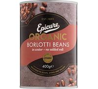 Epicure Organic Borlotti Beans In Water, No Added Salt, 400 g (6-Pack)