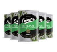 Epicure Petits Pois Water Nodded Sugar Salt Premium Tinned Vegetables, Healthy Cooking, 400 g (Pack of 12)