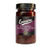 Epicure Stoneless Kalamata Olives in Vinegar, 295 g (Pack of 6) - Rich, Savoury Flavour for Everyday Cooking