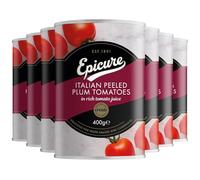 Epicure Tinned Italian Peeled Plum Tomatoes, Rich Tomato Juice for Delicious Pasta Sauces and Casseroles, 400 g (Pack of 12)