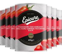 Epicure Tinned San Marzano Tomatoes, Delicious for Pasta Sauces & Casseroles, 400 g (Pack of 12)