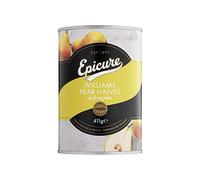Epicure Tinned Williams Pear Halves in Fruit Juice, Delicious as a Snack, Topping or Dessert, 411 g (Pack of 12)