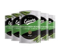 Epicure Whole Green Beans, Tinned Vegetables in Water, 400 g (Pack of 12)