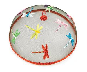Epicurean 35cm Mesh Dome Food Cake Cover Dragonfly Pattern Keep Flies Wasps Off