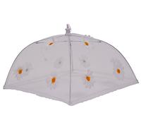 Epicurean Ltd 1-Piece 30cm x 30cm Polyester with Zinc Plated Steel Frame Food Cover Umbrella, White and Yellow Daisy Design, One Size