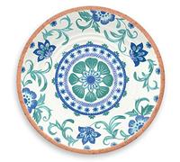 Epicurean Turquoise Floral Melamine/Plastic Outdoor/BBQ/Picnic - Large Round Serving Platter