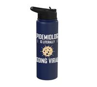 Epidemiology is Literally Going Viral Epidemiologist Apparel Stainless Steel Insulated Water Bottle