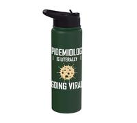 Epidemiology is Literally Going Viral Epidemiologist Apparel Stainless Steel Insulated Water Bottle