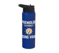 Epidemiology is Literally Going Viral Epidemiologist Apparel Stainless Steel Insulated Water Bottle
