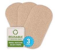 EpiDerm Silicone Gel Scar Small Strips - Premium Fabric-Lined Silicone Scar Sheets for Small Scars - Non-Medicated, Washable & Reusable Scar Tape - Gentle on All Skin Types - 3-Pack, Natural Tone