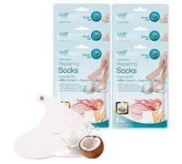 Epielle Intensive Repairing Foot Mask for Dry foot and Cracked heel and callus (Socks-6pk) Foot Spa masks | Coconut Oil + Milk Extract + Hyaluronic Acid. Mothers Day GIfts