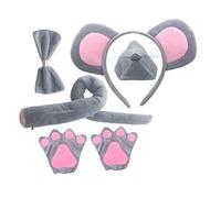 EPIGEIST 1 Set Set Cartoon Mouse Headband Mouse Costume Rat Ears The Mouse Rat Costumes Mouse Plush Mouse Ears for Mouse Nose Mouse Ears and Tail Rat Costume Adult Kit Grey Fabric