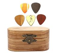 EPIGEIST 1 Set Wooden Guitar Pick Holder Set Unique Picks Elegant Walnut Case for Secure Storage for Guitarists Ukulele Bass Players