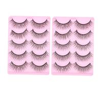 EPIGEIST 10 Pairs Natural Look False Eyelashes with Glitter Cross Fiber Design Lightweight Cosmetic Lashes for Party Makeup Eye Opening Volume Extensions for Women