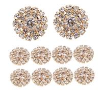 EPIGEIST 10 Pcs Round Alloy Rhinestone Charms for DIY Hair Accessories Sturdy Flatback Embellishments Shiny Applique Ornaments for Party Decoration Everyday Wear and Presents