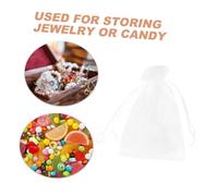 EPIGEIST 100Pcs White Organza Mesh Bags Small Drawstring Party Favor Bags for Wedding Birthday Candy Jewelry Storage Elegant Craft Gift for Shower Bridal Shower and Holiday Celebration