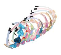 EPIGEIST 10pcs Boy Girl Heart Hairband Sequin Heart Shape Headband for Boys and Girls Nice Scallion Powder Hair Ties for Daily Wear