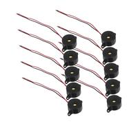 EPIGEIST 10pcs Electronic Warning Bells Piezoelectric Alarm Buzzer Electronic Alarm Buzzer Warning Vibration Motor for Physics Projects LED Will Sound Bells Black