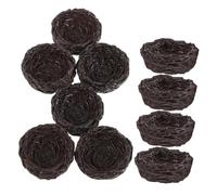 EPIGEIST 10pcs Handmade Resin Miniature Bird Nests with Speckled Easter Eggs Decorative Faux Birds Ornaments for Garden Office Party and Home Easter Decor
