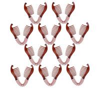 EPIGEIST 10pcs Korean Hair Clip Hair Claw Banana Clips Bananenspange Women Brown Plastic