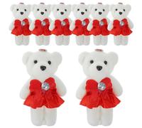 EPIGEIST 10Pcs Mini Bear Stuffed Animal Soft Plush Doll for Wedding Car Decorations Valentine Day Anniversary Birthday Cute Accent