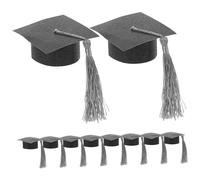 EPIGEIST 10pcs Mini Graduation Cap Goblet Covers with Tassel Reusable Wine Bottle Toppers for Graduation Party Decorations and Gift Favors