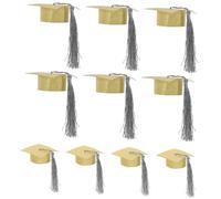 EPIGEIST 10pcs Mini Graduation Tassel Doctor Cap Wine Goblet Covers Stylish Wine Cup Decor Accessories for College High School Party Gifts Unique Hat Lids for Graduation Celebration