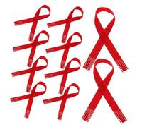 EPIGEIST 10pcs Red Mini Christmas Scarf Double Sided Flocked Fabric Soft DIY Doll Accessories for Wine Bottles Party Favors Festive Home Decorations