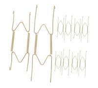 EPIGEIST 10pcs Shaped Hidden Spring Plate Display Hangers Heavy Duty Decorative Hooks for Walls and Ceilings Easy No-Damage Installation Gold Finish Suitable for Hanging Plates Plants Tools