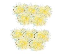 EPIGEIST 10pcs Shiny Plastic Tinsel Pom Scrunchies Elastic Ponytail Holders for Women Colorful Fashion Hair Accessories with Thick Material Gentle Secure Hold for Casual and Formal