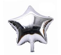EPIGEIST 10pcs Silver Five Pointed Star Foil Balloons for Valentine's Day Wedding Birthday Party Decorations Helium and Air Inflatable Reusable and Easy to Seal