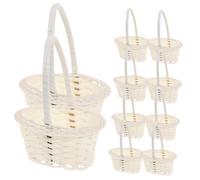 EPIGEIST 10pcs Woven Handheld Rattan Flower Baskets Multi-Purpose Vegetable Storage Baskets for Decorative Home Use Design