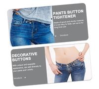 EPIGEIST 12 Sets Adjustable Jeans Waist Button Tighteners Detachable No-sew Pant Clips with Adorable Design Silver Gun Black and Gold Practical Waist Extenders for Loose Pants and Trousers
