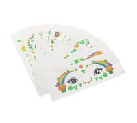 EPIGEIST 12 Sheets St Patrick's Day Face Stickers Shamrock Pattern Temporary Makeup Decals for Adults and Irish Festival Party Holiday Parade Decorations