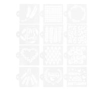 EPIGEIST 12pcs Bread and Cake Decorating Stencils Set Ear and Heart Patterns, Hollow Design Baking Templates for Sourdough, Birthday Cakes, and Cookie Artistry, DIY Baking Tool