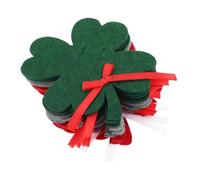 EPIGEIST 12pcs Christmas Four Leaf Clover Felt Cash Holders Portable Small Wallets for Birthday Party Xmas Money Envelopes Red Green Gray Reusable Gift Present Holders