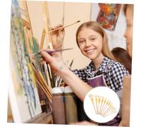 EPIGEIST 12Pcs Goat Hair Paintbrush for Gilding and Colored Painting Soft Wool Bristles with Wood Handles for Watercolor and Miniature Art Smooth Surface Brush Kit for Beginners and Artists