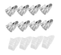 EPIGEIST 12pcs Guitar Fingerstyle Pick Set Celluloid Thumb Picks for Acoustic Folk Playing Metal Silver Index Finger Plectrums for Electric Mandolin Banjo