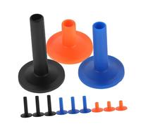 EPIGEIST 12pcs Plastic Cymbal Sleeves Set Cotton Pads, Drum Stand Protectors in Blue 5cm, Black 6.2cm, Orange 6.2cm for Drum Kit Practice and Performance Accessories