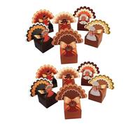 EPIGEIST 12pcs Thanksgiving Turkey Shape Candy Boxes Multicolor Paper Packaging for Fall Harvest Party Favor Holders for Sweets Snacks Chocolates Sharing