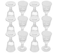 EPIGEIST 12pcs Thick Bottom High Footed Small Wine Goblets 10ml Mini Shooter Glasses for Whiskey Vodka Spirits Party Drinking Glasses Set