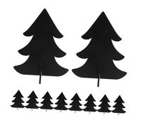 EPIGEIST 12pcs Wooden Christmas Tree Chalkboard Labels Double-Sided Mini Message Boards for Party Food Labels Rustic Xmas Decorations Reusable Small Blackboard Signs for Wedding Home Bar