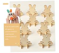 EPIGEIST 12pcs Wooden Easter Bunny Cutouts DIY Crafts Solid Wood Boards for Creative Easter Decorations and Educational Art Projects