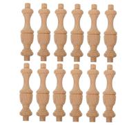 EPIGEIST 12pcs Wooden Roman Pillar Spindles for Cabinet Decoration Sturdy Solid Wood Finials with Polished Finish Easy Assembly Mini Balusters for Indoor and Outdoor Home Projects