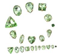 EPIGEIST 130Pcs Light Green Glass Sew Rhinestones for Clothing DIY Multi Use Decorative Sewing Crystals for Garments Bags Shoes Wedding Dress Embellishments