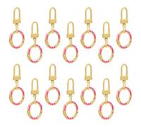 EPIGEIST 14pcs Yellow Donut U-Shaped Spring Loaded Swivel Keychain Hooks with Snap Lock for Bag Charms, Pet Collars, DIY Jewelry Making and Crafts