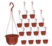 EPIGEIST 15 sets Plastic Hanging Plant Pots with Hooks for Indoor Outdoor Use Scindapsus Flower Planters in Classic for Balcony Garden Patio Decoration and