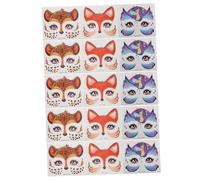 EPIGEIST 15PCS Glitter Animal Face Stickers for Safe PVC Cartoon Fox Giraffe Unicorn Decals for Childrens Crafts and Party Fun Quick Application and Easy Removal for Birthday and Halloween