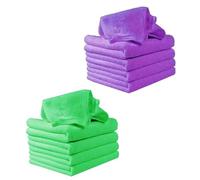 EPIGEIST 16pcs Nano Water Absorption Towels Microfiber Kerchiefs Baby Feeding Small Handkerchiefs Square Face Towels Portable Travelling Green Purple 25x25cm