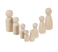 EPIGEIST 16PCS Unfinished Wooden Doll People for DIY Craft Assorted Male and Female Figures Natural Wood Angel Dolls for Creative Painting and Decoration